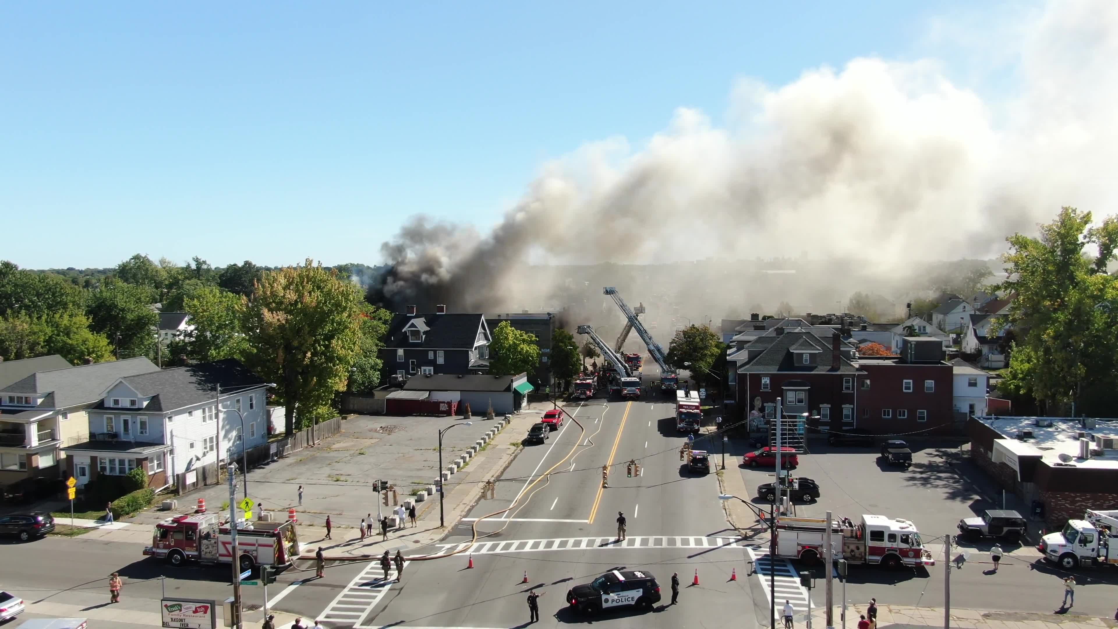 Delaware Ave. fire drone footage – News 4 Buffalo
