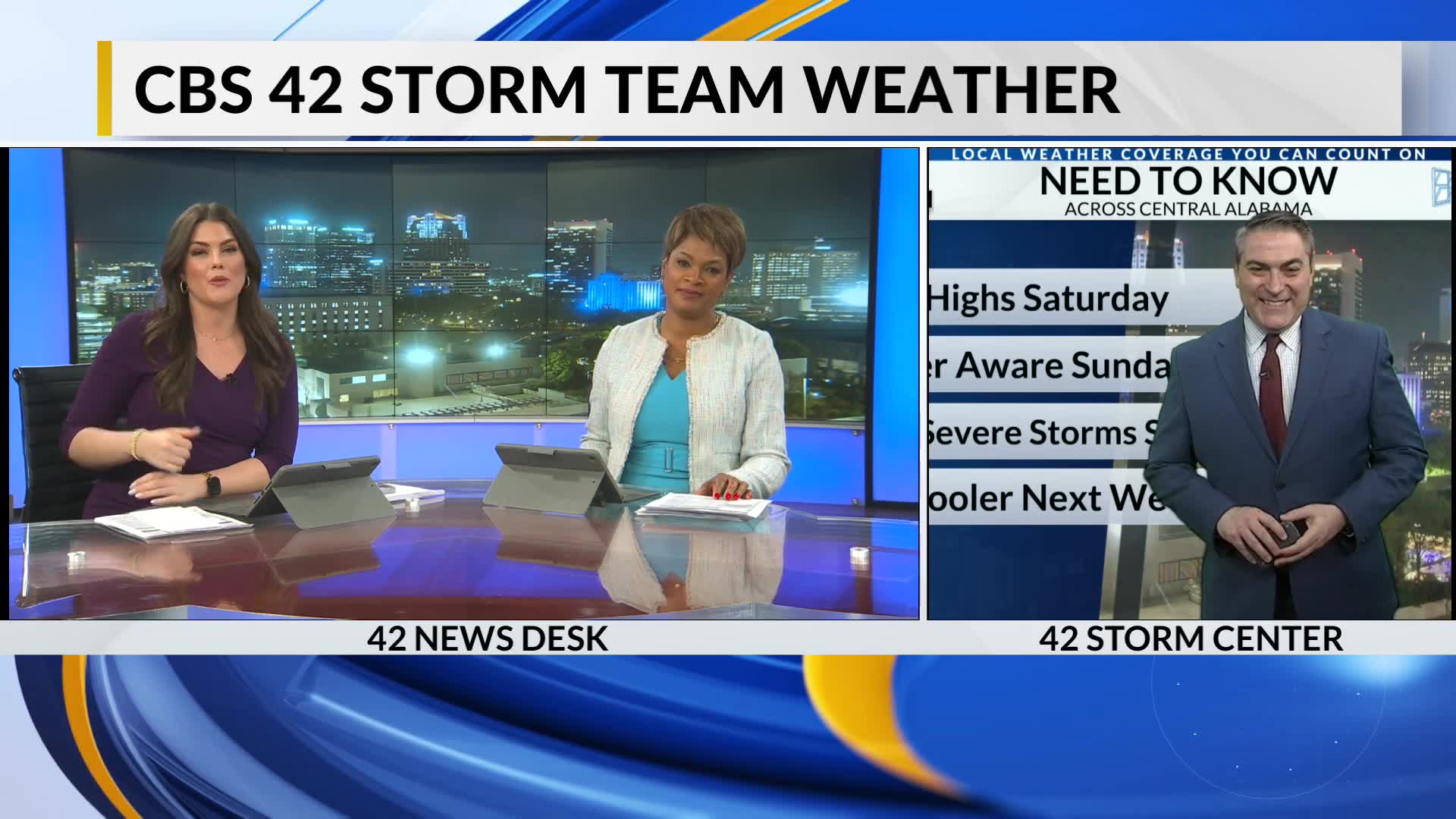 WEATHER AWARE on Sunday for Strong to Severe Storms – CBS42 News @ 10pm ...