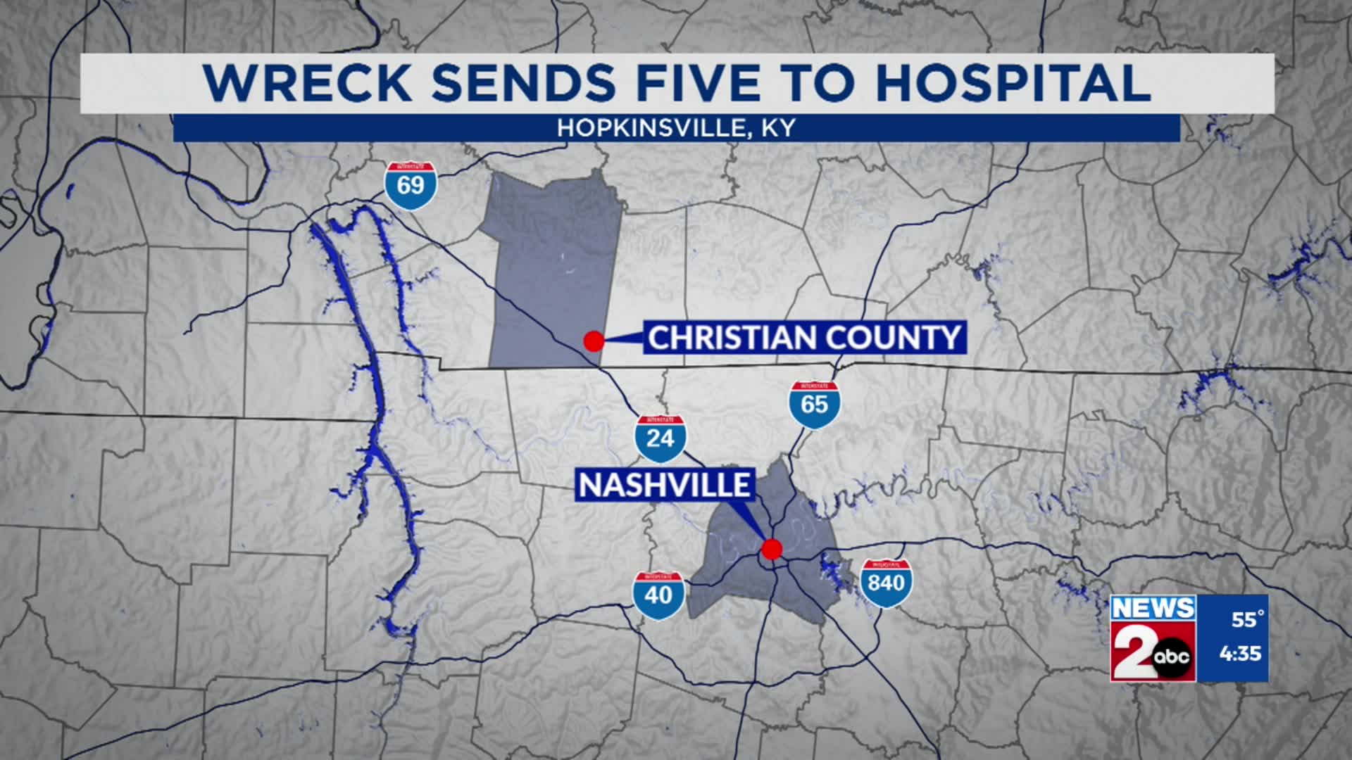 5 injured following 2-vehicle crash in Hopkinsville – WKRN News 2