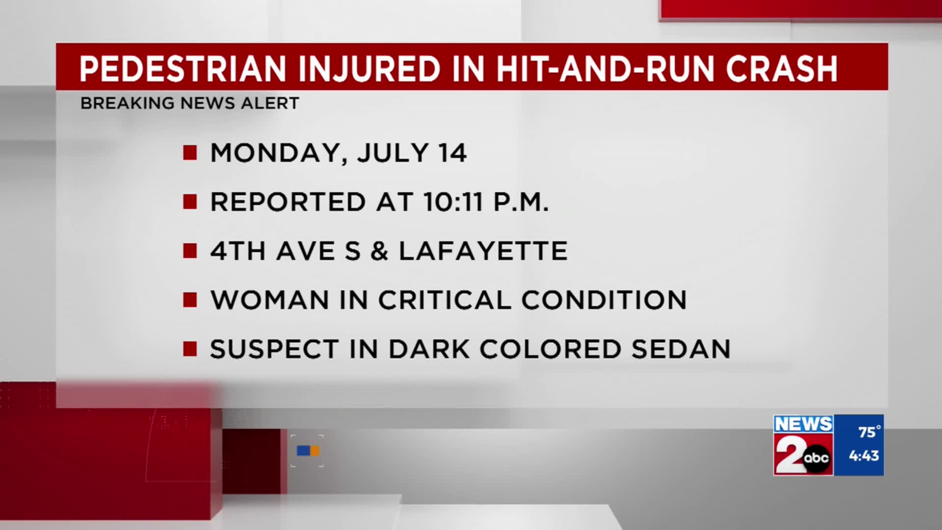 Pedestrian injured in hit-and-run crash in downtown Nashville – WKRN News 2