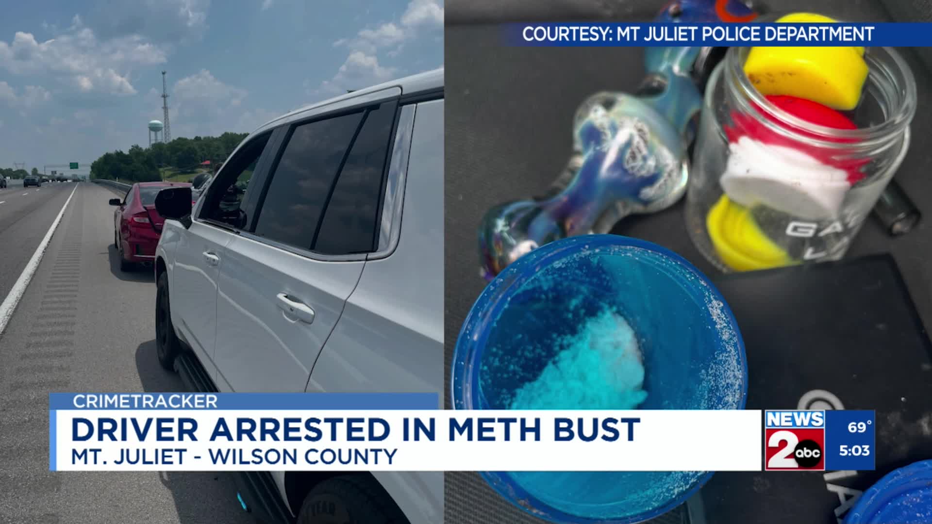 Driver arrested in Mt. Juliet meth bust – WKRN News 2