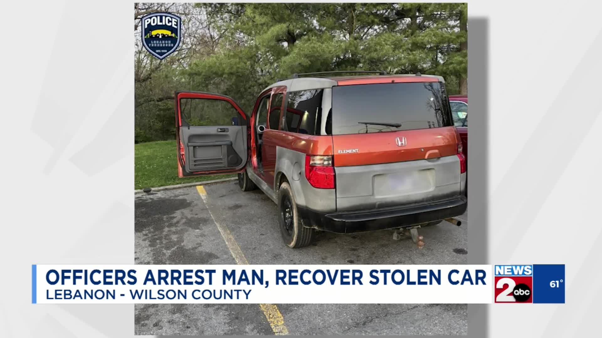 Lebanon officers arrest man, recover stolen car – WKRN News 2