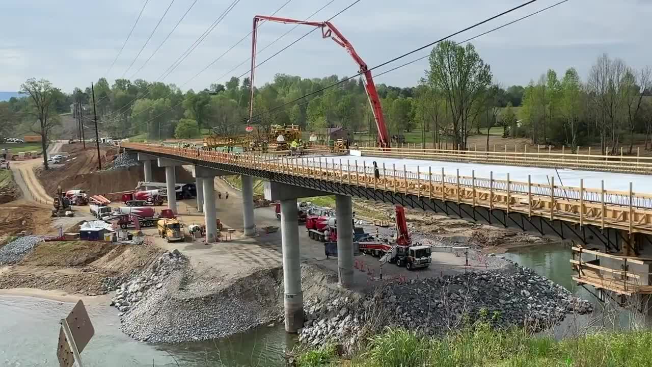 TDOT begins pouring concrete on Greene Co.’s Kinser Bridge, signaling ...