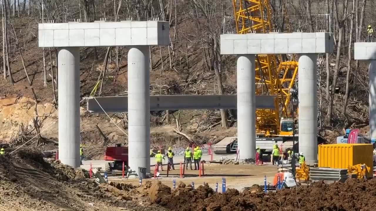Beam-setting begins on Helene-struck Kinser Bridge in Greene Co. – WJHL ...