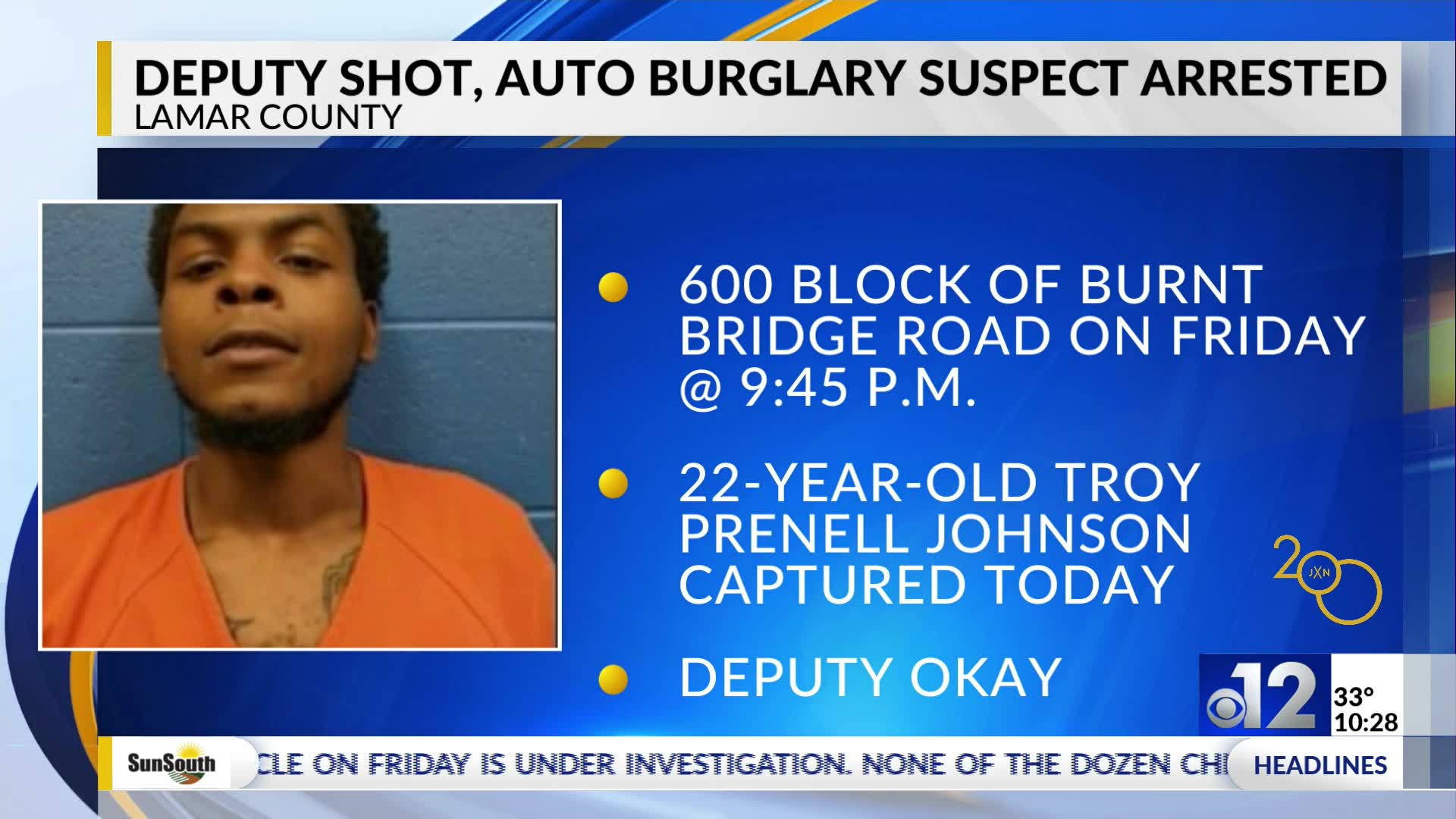 Lamar County deputy shot in back, suspect arrested – WJTV