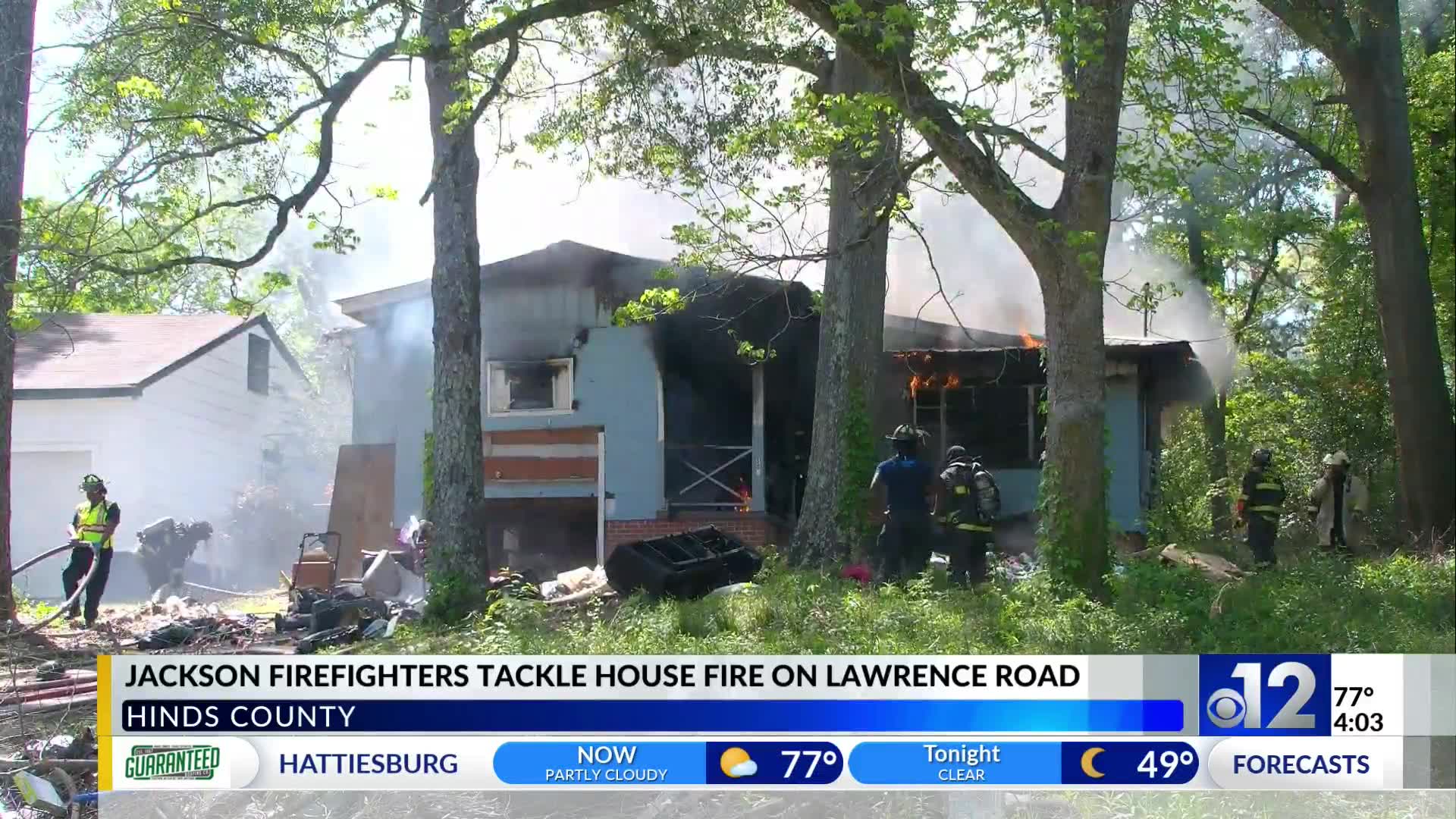Jackson firefighters tackle house fire on Lawrence Road – WJTV