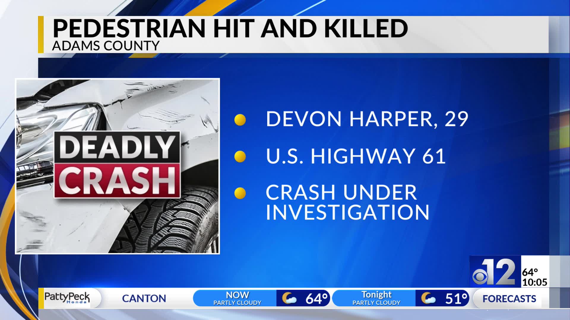 Pedestrian hit, killed on Adams County highway – WJTV