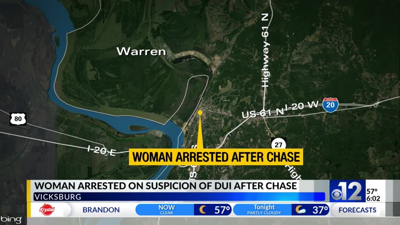 Woman arrested for suspected DUI after chase in Vicksburg – WJTV