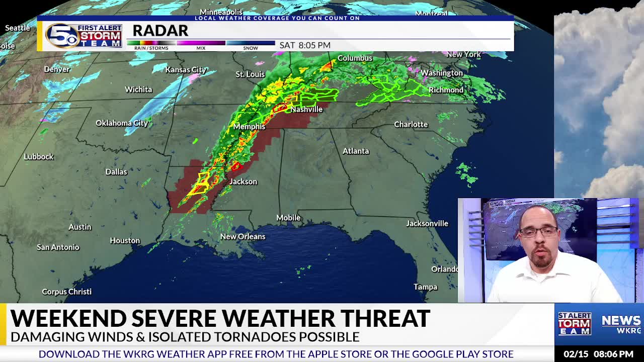 8 PM SAT UPDATE | SEVERE WEATHER THREAT – WKRG News 5