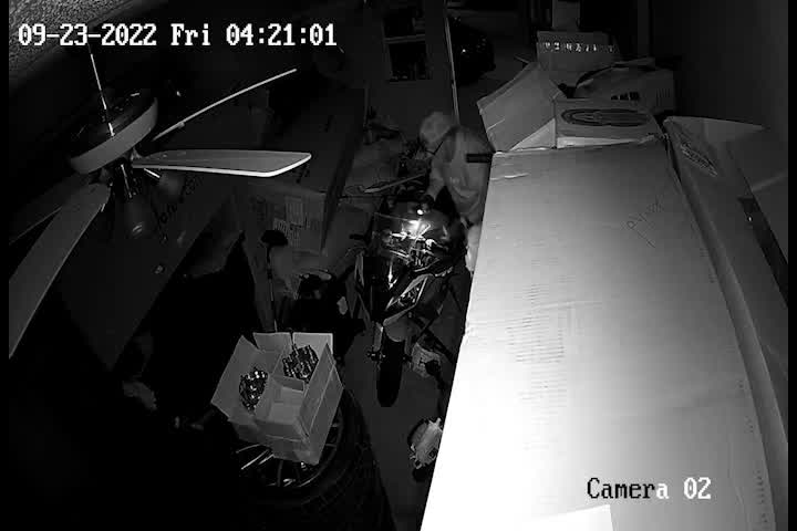 Man caught on camera kicking in door of business, taking motorcycle ...