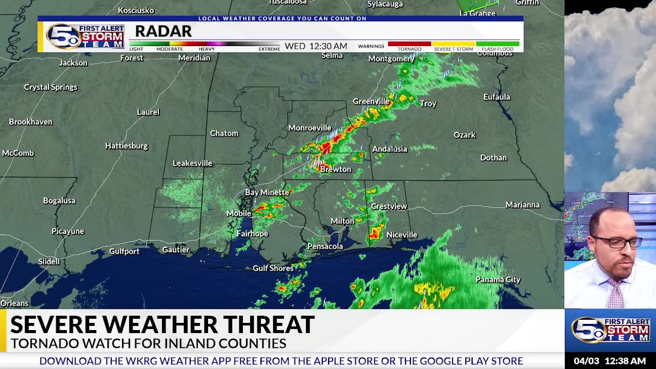 12:40 AM WED Weather Update – WKRG News 5