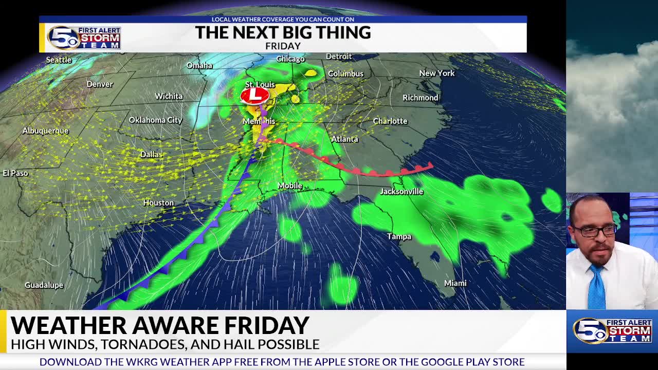 WEATHER AWARE: Severe Storms Possible Friday – WKRG News 5