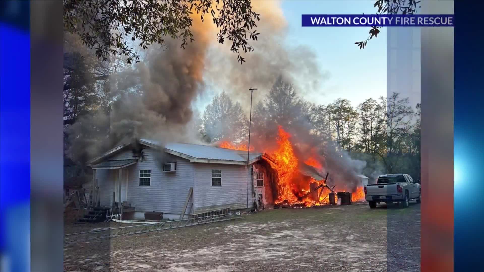 Walton County Fire Rescue battles house fire on Highway 2 West ...