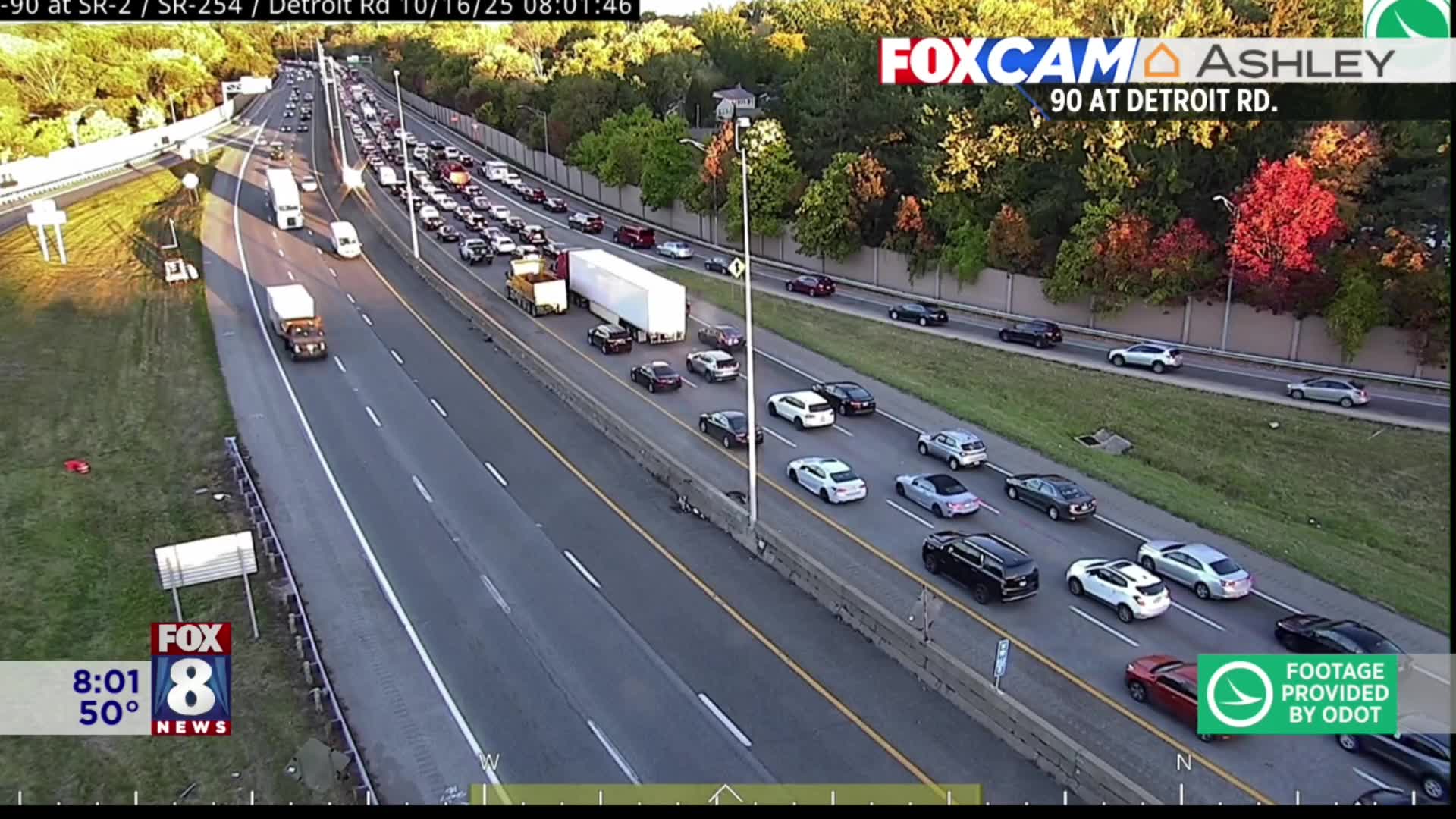 Crash on I-90 West blocks center lane – Fox 8 Cleveland WJW