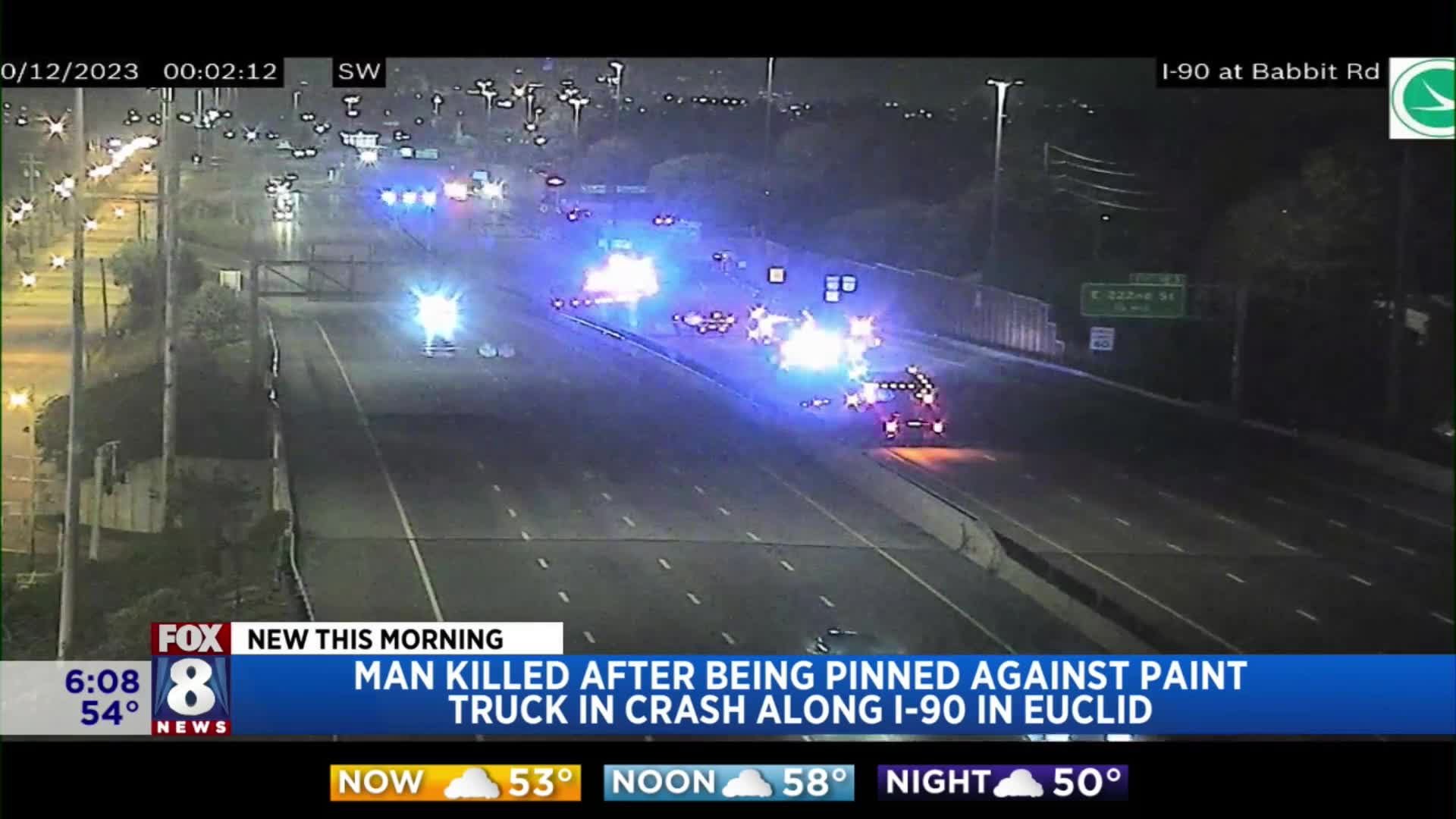 Deadly, late-night crash on I-90 – Fox 8 Cleveland WJW