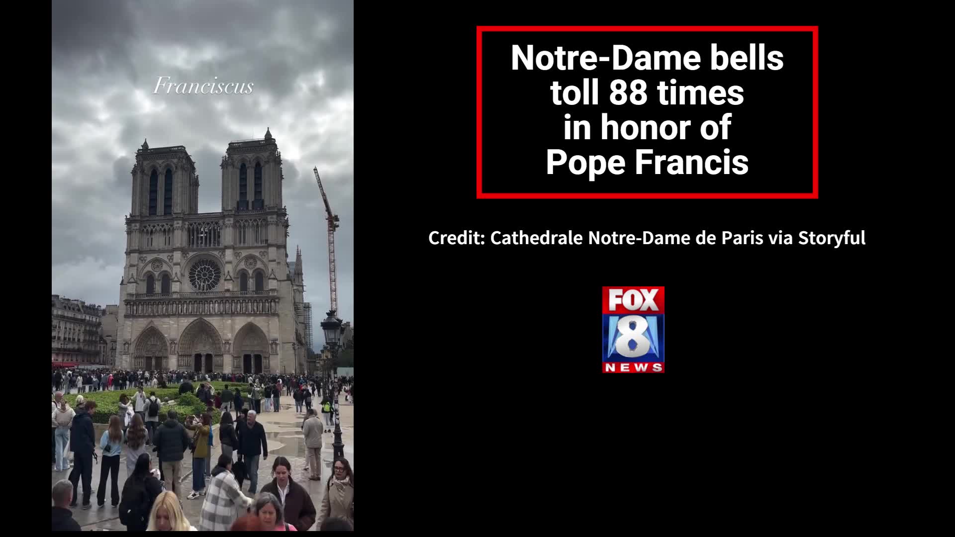 Bells at Notre-Dame Cathedral in Paris toll 88 times (Credit ...