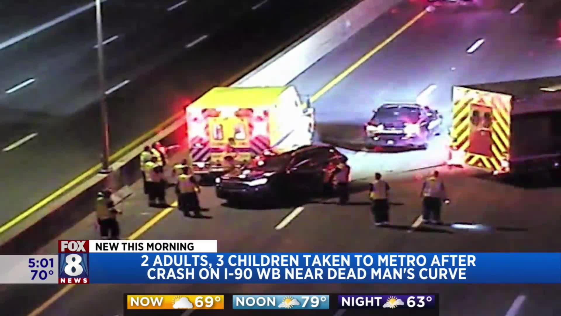 Crash on I-90 sends 2 adults, 3 children to hospital – Fox 8 Cleveland WJW