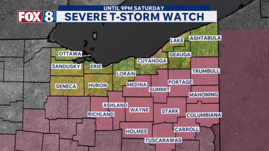 Severe Thunderstorm Watch for several NE Ohio counties – Fox 8 ...