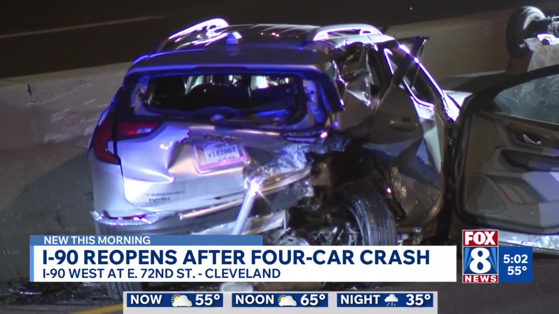 I-90 reopens after 4-car crash – Fox 8 Cleveland WJW