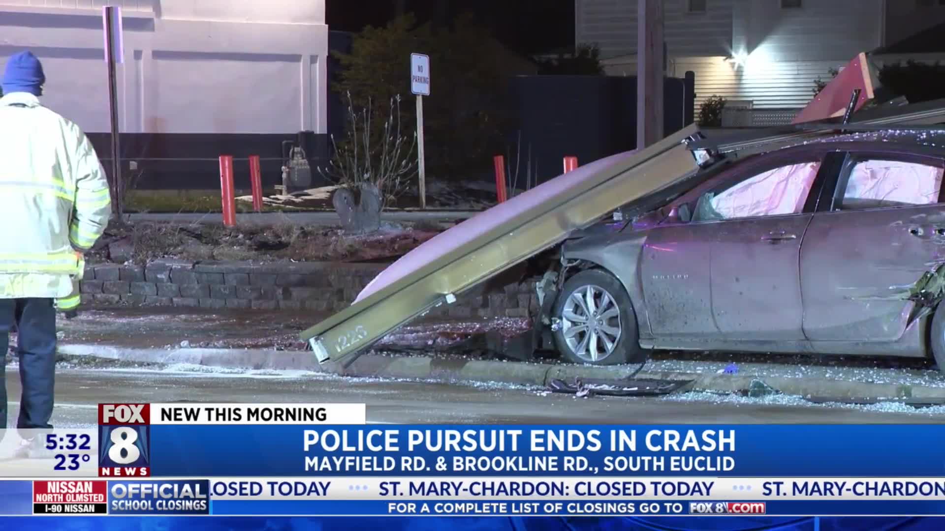 Police pursuit ends in crash through RTA bus stop – Fox 8 Cleveland WJW