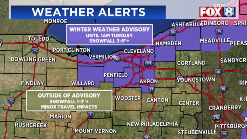 Winter Weather Advisory for some as snow returns – Fox 8 Cleveland WJW