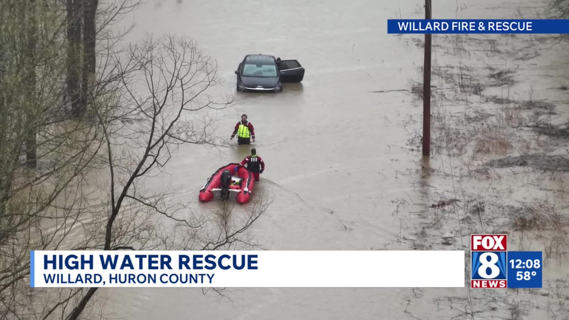 2 rescued from submerged car on flooded Huron County roadway – Fox 8 ...
